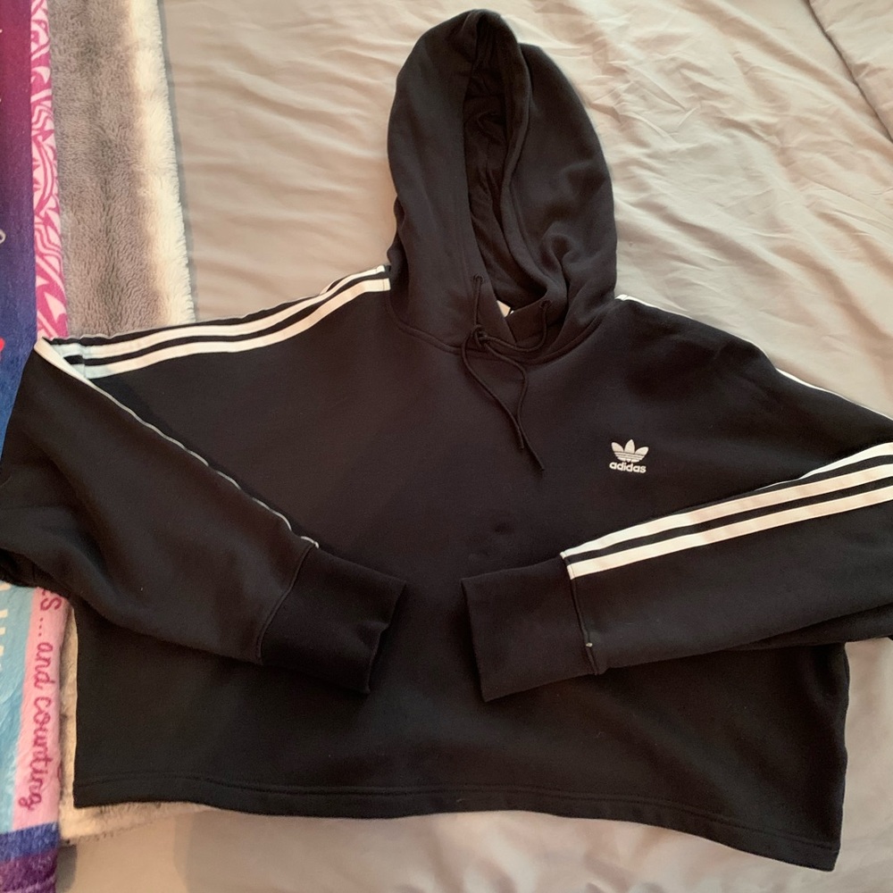 Adidas, Black and White cropped hoodie